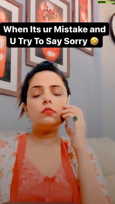 Sugandha Mishra Instagram - #sorrybaby #sorry #baby #mistakes #wrong #lol #call #love #boyfriend #girlfriend #omg #reels #funnyreels Mumbai, Maharashtra