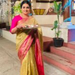 Sujitha Instagram - Diwali vibes 🪔🤩 Light and love 💕 Jewellery @murugan_jewels_covai_mjc Saree @collection.feathers #happy #work #shoot #start #day #diwali #festival #streetstyle #festivewear #traditional #deepam #lightning #crakers #light #love