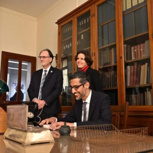 Sundar Pichai Instagram - While in Paris yesterday I had the chance to visit the Institut Curie, a cancer research and treatment center founded by Marie Curie. She has always been a big inspiration for me. It was a personal thrill, but also quite humbling, to sit behind her desk as we talked about the ways AI can detect and treat rare forms of cancer. Truly an afternoon to remember, thanks to everyone at the Institut for having me.