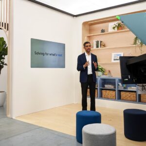 Sundar Pichai Instagram - Elbow or fist bump? Navigating this new normal together and so glad to be back in person with Thomas and the @googlecloud team for #GoogleCloudNext today:)