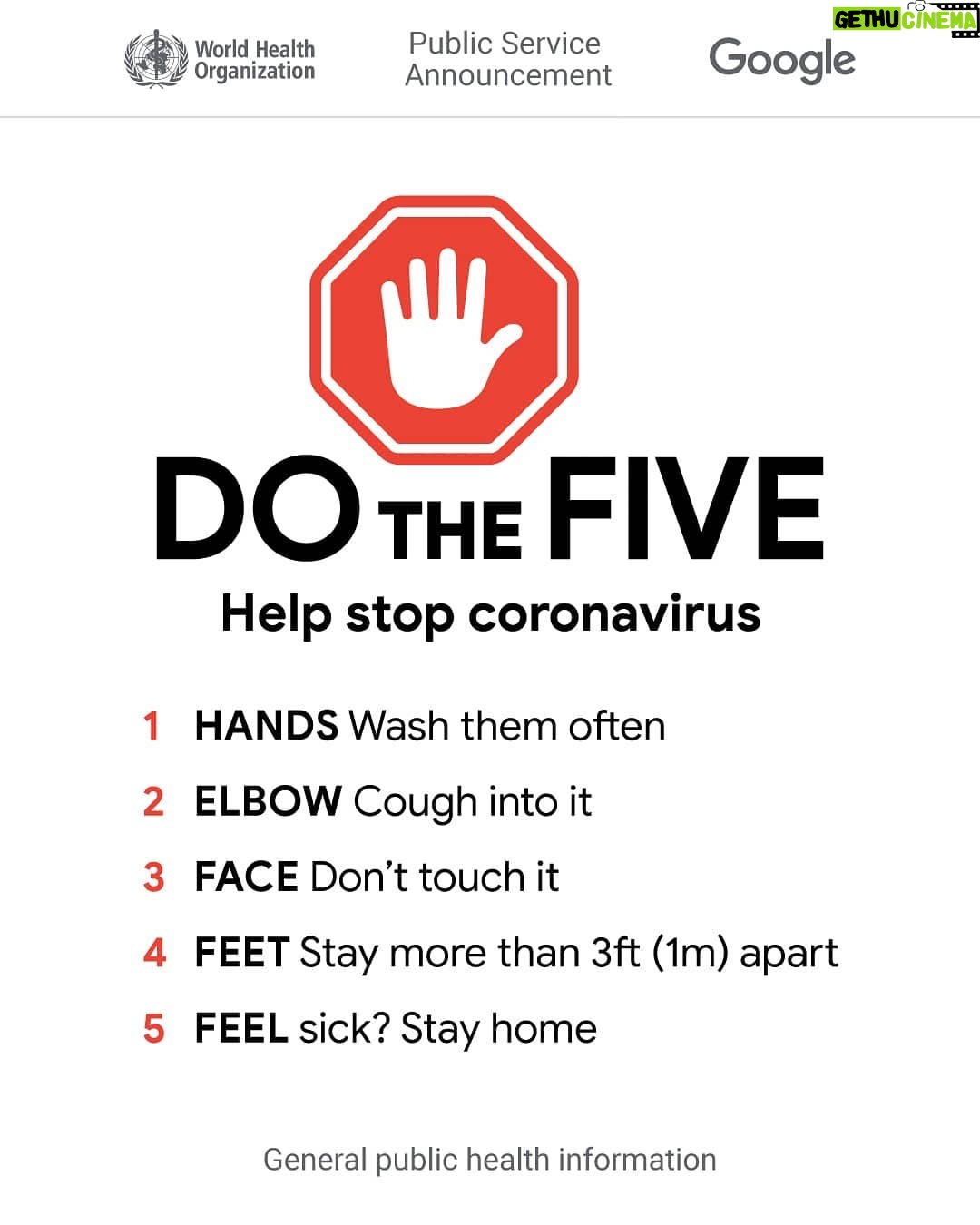 Sundar Pichai Instagram - We can all do our part to help stop the spread of #COVID19 🖐️