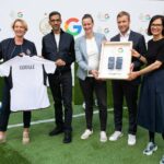 Sundar Pichai Instagram - Excited to have @dfb @dfb_frauenteam join #TeamPixel! Proud to support the German Women's National Team and work together to increase visibility for women's sports. (And thanks for letting me score a goal today:) ⚽ Berlin, Germany