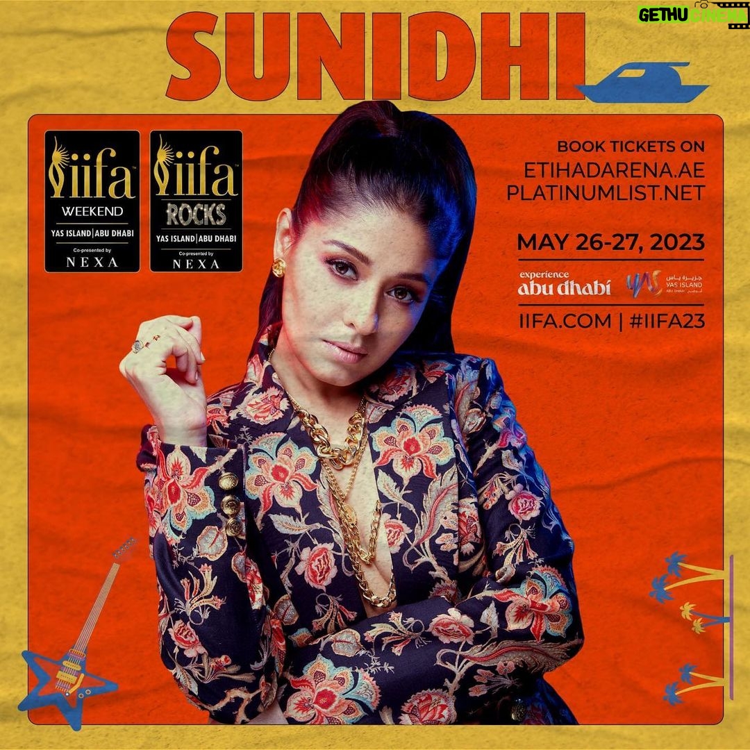 Sunidhi Chauhan Instagram - Get ready for a beautiful, sensational, and charismatic night with me on the stage of IIFA Rocks 2023! Book your tickets now! Etihadarena.ae and Platinumlist.net #IIFA2023 #IIFAONYAS #YasIsland #VisitAbuDhabi #Nexa #CreateInspire #EaseMyTrip @iifa @yasisland @visitabudhabi @themiralgroup @nexaexperience @dctabudhabi @easemytrip