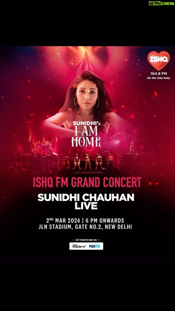 Sunidhi Chauhan Instagram - I AM HOME- DELHI Nothing but only music on March 2, 2024! 🙌 Excited to meet you all, grab your tickets on @paytm and @insider.in Link in the bio⬆️ . . . #ishqfm #delhigrandconcert #ishq104.8fm #ishqofficial #Delhi #songs #sunidhichauhan #sunidhichauhansongs #iamhome#concert #live #music #bollywoodsongs