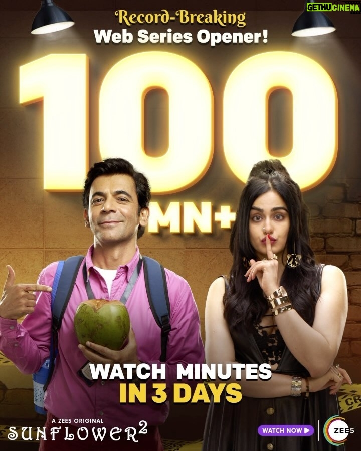 Sunil Grover Instagram - We are thrilled to see the Sunflower craze growing on you! Thank you for 100 Mn+ watch minutes! π #SunflowerS2 streaming now, only on #ZEE5 #Sunflower @adah_ki_adah @vikas71 @parmarchaitally @navingujral @mukulchadda @ashishvidyarthi1 @shonalinagrani @sonaljhaofficial @radhabhatt @salk.04 @officialashwinkaushal @reliance.entertainment #GoodCo @virajsawant @sarkarshibasish @ria.nalavade @girishkulkarni1 @manish_kalra_ @nimishalok @surryamenen @duhjizzy @navagat_p @zee5 @zee5global