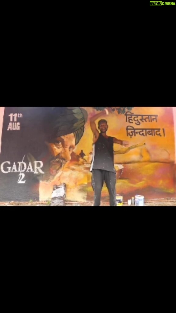Sunny Deol Instagram - Loving this street art for #Gadar2 #Gadar2 releases in cinemas on 11th August , Book your tickets now