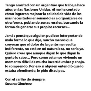 Susana Giménez Instagram - Pensé mucho si escribir estas líneas, pero ahora estoy contenta de haberlo hecho.