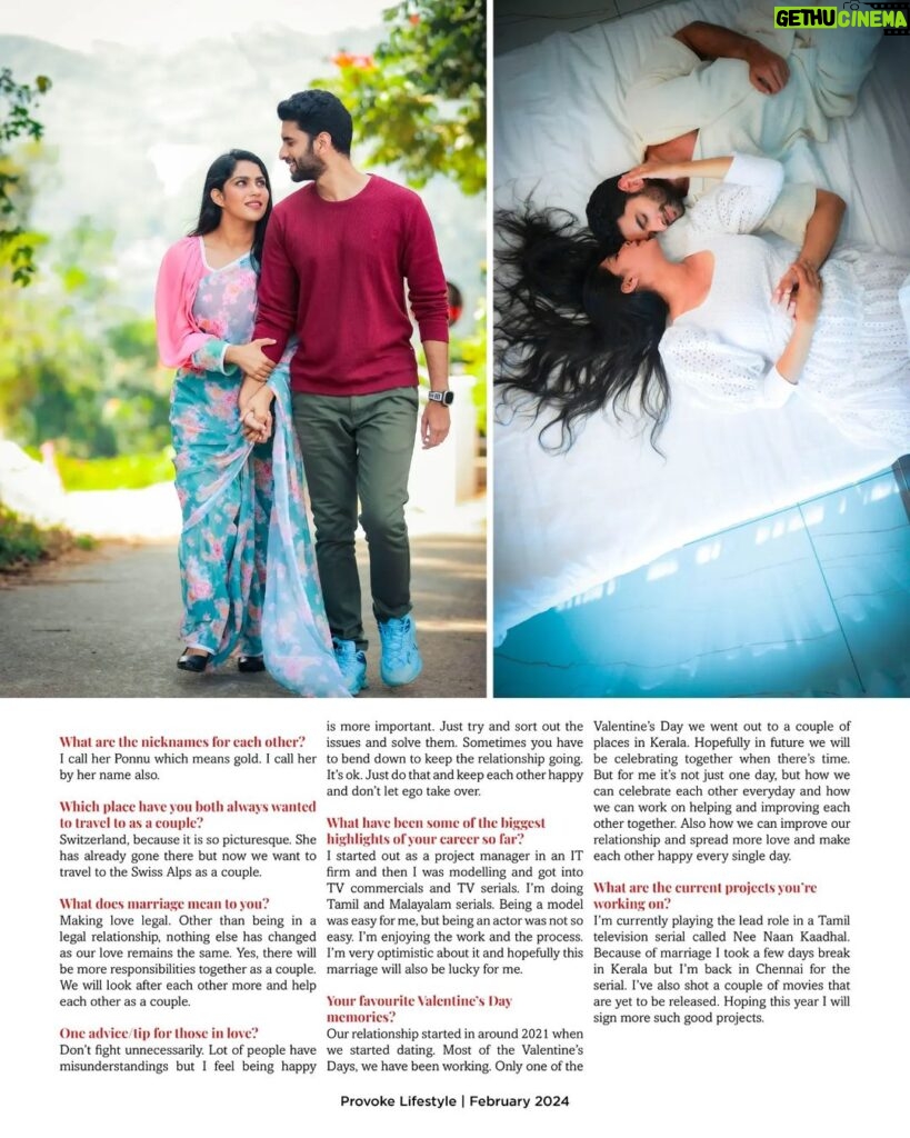 Swasika Instagram - Meet actor Prem Jacob and actress Swaswika who have been dating for many years. Their on-screen chemistry that got ignited during the shoot of Manampole Mangalyam, led them to being real-life couple as well when they started dating. They recently tied the knot in January 2024. The couple shed light on their journey and how they have found the right formula to strike a balance. #valentines #valentinesday #lover #premjacob #swaswika