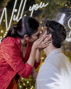 Swasika Instagram - The beginning of forever ! Mua : @abilashchickumakeupartist Swasikas Costume: @thantrek.design.couture Prem's Costume: @men_in_q_wedding Styling: @amal_gop Photography: @paper_plane_wedding Events : @pakyoweddings #ps4ever #swasikavj #premjacob #swasamay #swasika #prem #cocktailparty