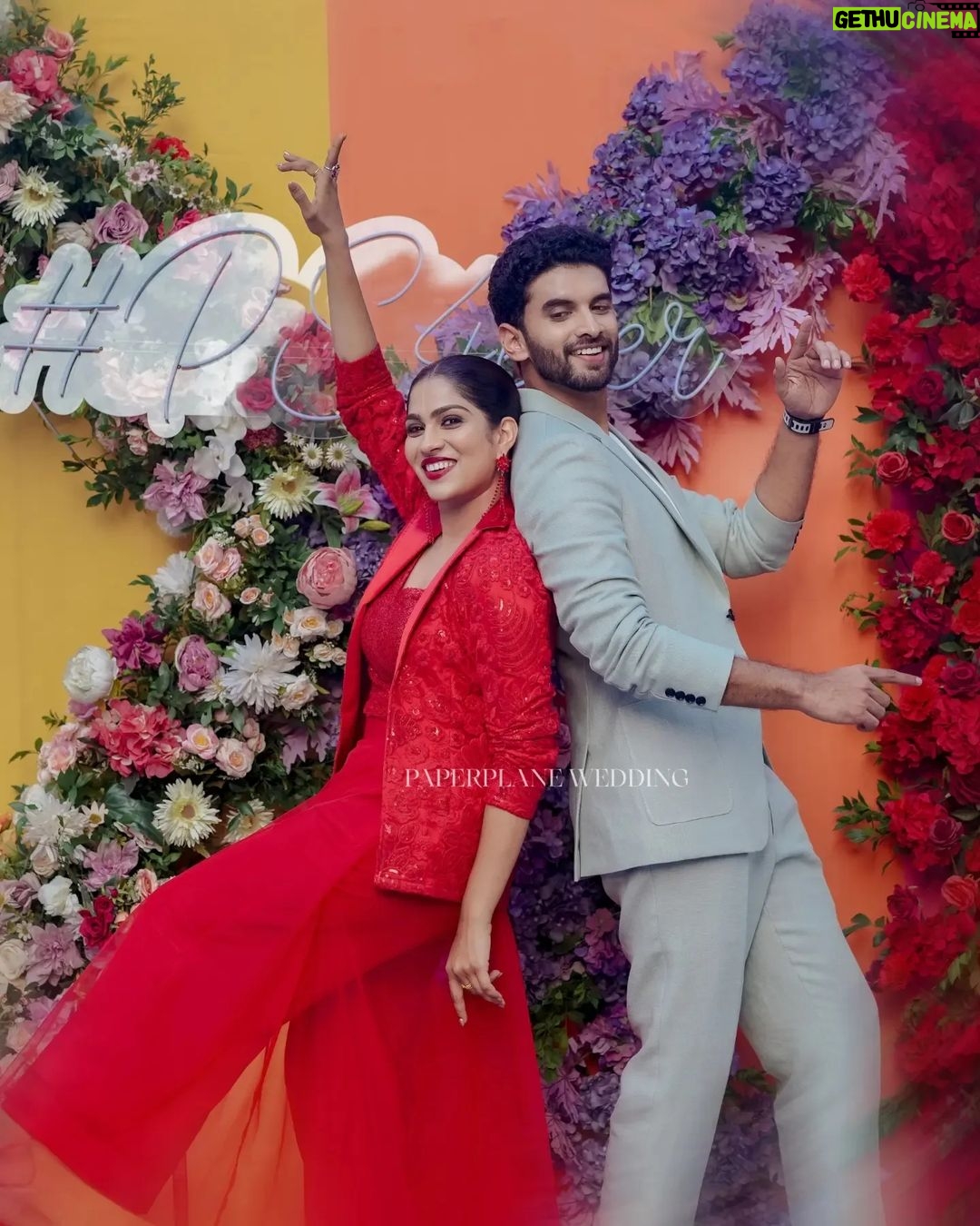 Swasika Instagram - The beginning of forever ! Mua : @abilashchickumakeupartist Swasikas Costume: @thantrek.design.couture Prem's Costume: @men_in_q_wedding Styling: @amal_gop Photography: @paper_plane_wedding Events : @pakyoweddings #ps4ever #swasikavj #premjacob #swasamay #swasika #prem #cocktailparty