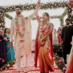 Swasika Instagram - We decided to do life together ❤️ Mua for Swasika : @abilashchickumakeupartist Mua for Prem : @makeoverbykichu Styling for swasika: @abilashchickumakeupartist Styling for prem: @amal_gop Special thanks : @nithinsuresh_su Blouse and dupatta : @jazaashdesignstudio Saree : @kanchivaram.in Prem's dress : @men_in_q_wedding Ornaments: @ttdevassy Garland: @blackgold_designingstudio Photography: @weddingbellsphotography Events. @oyster_events_ #swasikavj #swasika #premjacob #wedding #ps4ever #swasamay