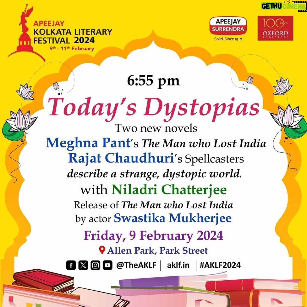 Swastika Mukherjee Instagram - I’ll be there at @theaklf to unveil @meghna.pant ‘s book The Man Who Lost India. 9th February 2024 6.55 pm At Allen Park, Park Street See you! Kolkata