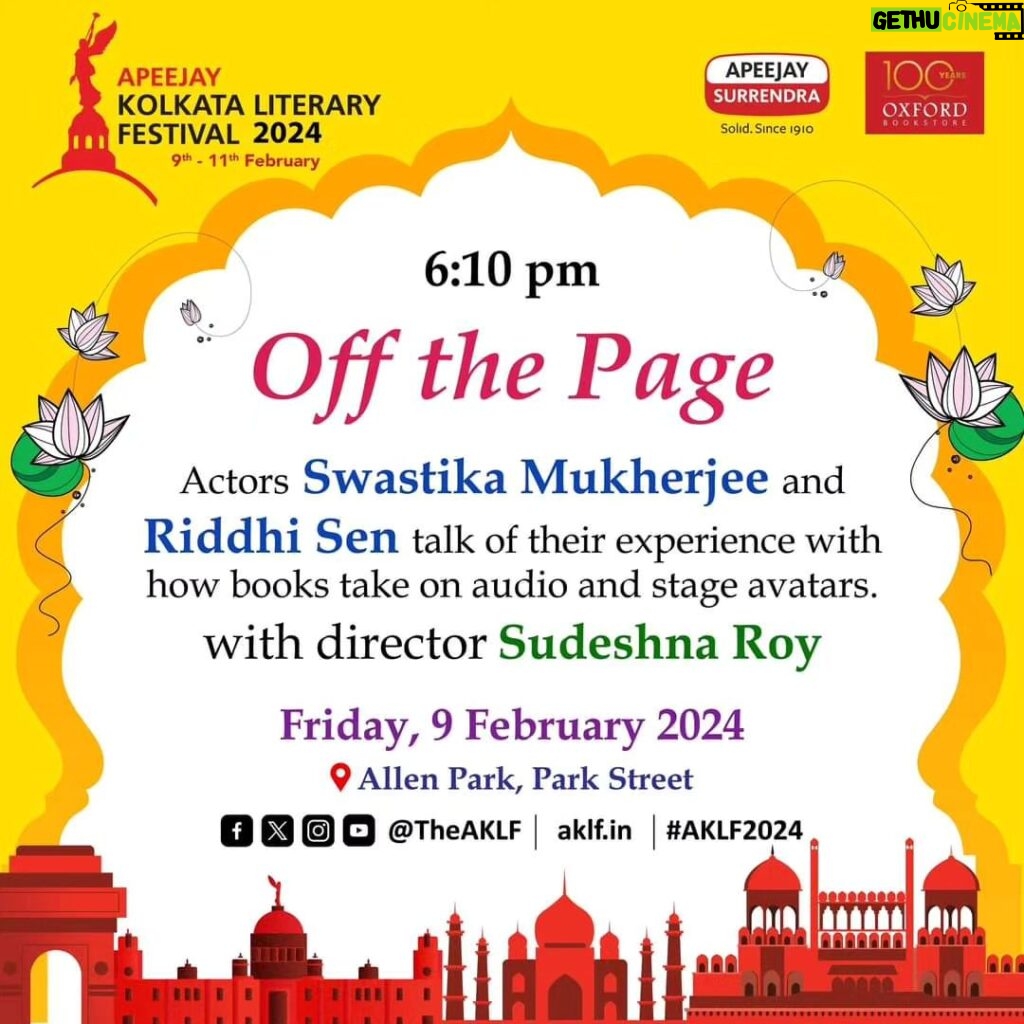 Swastika Mukherjee Instagram - Actors Swastika Mukherjee and Riddhi Sen talk of their experience with how books take on audio and stage avatars. With director Sudeshna Roy. @swastikamukherjee13 @riddhi_sen_ To view and download the full festival schedule please visit our website. https://aklf.in/schedule.htm #AKLF15Years #SwastikaMukherjee #RiddhiSen #AudioBooks #Theatre #Stage #AKLF2024 #AllenPark #OxfordBookstore #ParkStreet #ACenturyOfBooks #Kolkata #ApeejaySurrendraGroup