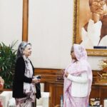 Swastika Mukherjee Instagram - It was such a magnificent surprise to receive an invitation to meet the Honourable Prime Minister of Bangladesh, Ma’am Sheikh Hasina and a huge honour to be at her residence to spend an hour with her. To be in the same space with stalwarts from my country, Sharmila Tagore ma’am and Mama pishi (Mamata Shankar), & Dr. Shohini Ghosh was a proud moment for me. I had the best delicacies of Dhaka at her residence and the tea was nothing I have ever had before. Thank you Director, Ahmed Muztaba Zamal of @dicff_filmfest for making this a possibility for us. Thank you @kaushik.taposh for helping me put @lipstickler ‘s name on the list. I didn’t want her to miss this once in a lifetime opportunity. The honourable PM is humble beyond words, elegant & graceful. She spoke about her kids like any other mother. I feel proud of myself. I wish my parents were here to be a part of this journey. I am so happy for you @tul_palav for being a part of this special day. The gorgeous ensemble belongs to them 💝