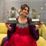 Swastika Mukherjee Instagram – We are the happiest when we receive accolades for our hard work. 
I just got TWO 🌹🌹
Best supporting actress JURY 
Best supporting actress POPULAR 
for my film #BijoyarPore at the Telengana Bengali Film Festival. 
Thank you @abhijitsridasofficial for trusting me with Mrinmoyee. 
A film is always a team effort. 
It’s a win for the team.
.
Thank you @sumanakanjilal di for having me over. And cheers to the entire team of @bangaleesamity_hyderabad for the warmth and love 💝
Thank you @nupurkanoi for being there with me on my special day. 

Outfit – @nupurkanoiofficial @nupurkanoi 
Make up – @prosenjit4867 
Hair – yours truly Hyderabad