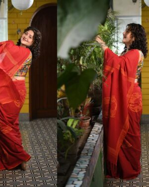 Swastika Mukherjee Instagram - We all wear sarees. I love wearing them everyday. This spring buy this INDIE collection from ANJALI
Be a part of this cause. These saris have been hand block printed by resident artists - people with psychosocial disabilities living in government mental institutions. 

@anjali_mentalhealth is an organisation that works towards the recovery of people with psychosocial disabilities. 
It is a feminist intersectional organisation working towards securing positive mental health for all. 
Thank you @ratnaboli @piya_chakraborty @biswaskathakali for having me on board. 

Presenting the second in their series, LAAL  BAAGH 🐯 
🔹For details contact 
🔺Rakhi +91 8276-805012

MUA: @prosenjit4867 
Hairstylist: @mallicknita.bigbi 
Styling: Swastika Mukherjee 
Photographer: @sarkardebarshi19 
Blouse: @vermilion.getdressed 

#womensday #womensupportingwomen #womeninbusiness #womenfashion #womensday2024