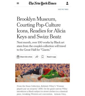 Swizz Beatz Instagram - Been holding this incredible news close to the chest!! Now, it’s our pleasure to officially announce GIANTS: Art from the Dean Collection of Swizz Beatz and Alicia Keys opening on February 10 @brooklynmuseum!
 
Tickets to #GiantsBkM available now!!!!!! A MUST SEE SHOW. Link in bio💥💥💥 Let’s get 2024 started!!💜
 
A BIG special thank you to all the GIANTS in the show!!!
 @TheDeanCollection

@asherald @anamibia #BarkleyHendricks #DeanaLawson @rdeborah191 @derrickadamsny @dj_koolherc #EbonyGPatterson #ErnieBarnes @esthermahlanguart #FridaOrupabo @gordonparksfoundation @hankwillisthomas @hassanhajjaj_larache @chinatowntaylor @jamelshabazz @jarvisboyland @basquiatofficial @jlagarrigue @jordanmcasteel @kehindewiley @kennedyyanko @kwamebphoto @lornasimpson @lynetteyiadomboakye #MalickSidibe #MelekoMokgosi @mickalenethomas @nickcaveart @ninachanel @odiliodita #QualeashaWood @radcliffebaileyjr @studio_voltaphoto #TitusKaphar #ToyinOjihOdutola @tschabalalaself #VaughnSpann #zohraopoku