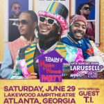 T-Pain Instagram - This time around we’re doing it BIG!!! Bigger venues and bigger guests 💥 I knew I had to ask my brother @tip to join me in his city on June 29 🎉🎉🎉 Presale tickets on sale now with code WISCANSIN24 and general onsale starts Friday! LET’S PARTY BROOOOO tpain.com/tour Atlanta, Georgia