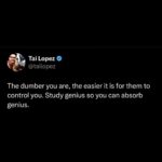 Tai Lopez Instagram – They can’t control you if you educate yourself…