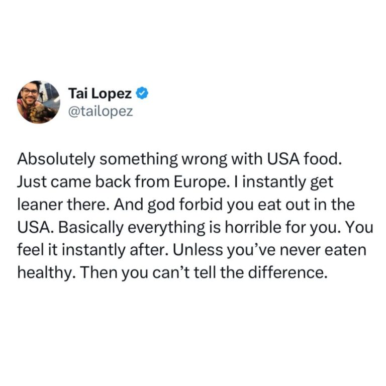 Tai Lopez Instagram - Something’s seriously wrong with USA food system…