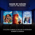 Taika Waititi Instagram - Aotearoa! Kia ora whānau. As you probably know, a lot of our areas on the coast were hit HARD by that bitch, Cyclone Gabrielle. A lot of people lost everything and here's something we can do to help. Please read on. On Sunday 12th March, Silky Otter Cinemas and Matewa Media are presenting ‘Made by Māori: A Day at the Movies’, a full day of iconic films on the big screen. Thanks to the filmmakers, 100% of every ticket sale will be donated directly to communities that have been devastated by Cyclone Gabrielle; Te Tairāwhiti on the East Coast and Ngāti Kahungunu in Hawkes Bay. This will happen at all Silky Otter Cinema locations, which include Ōrākei and Ponsonby in Tāmaki Makaurau Auckland, Wigram in Ōtautahi Christchurch, and Richmond in Whakatū Nelson. Celebrating Māori filmmaking, the films included are; What We Do In The Shadows, Boy, Hunt For The Wilderpeople, Merata, Muru, Mauri, Cousins, Utu Redux, Ngāti, Moana Reo Māori, The Lion King Reo Māori and Frozen Reo Māori. These films have been supplied courtesy of Te Tumu Whakaata Taonga New Zealand Film Commission and Disney. Link in bio if you can't make it but would like to donate. It's all appreciated! Mauri Ora!