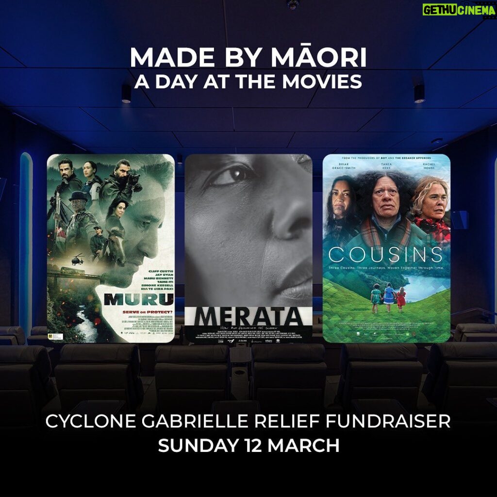 Taika Waititi Instagram - Aotearoa! Kia ora whānau. As you probably know, a lot of our areas on the coast were hit HARD by that bitch, Cyclone Gabrielle. A lot of people lost everything and here's something we can do to help. Please read on. On Sunday 12th March, Silky Otter Cinemas and Matewa Media are presenting ‘Made by Māori: A Day at the Movies’, a full day of iconic films on the big screen. Thanks to the filmmakers, 100% of every ticket sale will be donated directly to communities that have been devastated by Cyclone Gabrielle; Te Tairāwhiti on the East Coast and Ngāti Kahungunu in Hawkes Bay. This will happen at all Silky Otter Cinema locations, which include Ōrākei and Ponsonby in Tāmaki Makaurau Auckland, Wigram in Ōtautahi Christchurch, and Richmond in Whakatū Nelson. Celebrating Māori filmmaking, the films included are; What We Do In The Shadows, Boy, Hunt For The Wilderpeople, Merata, Muru, Mauri, Cousins, Utu Redux, Ngāti, Moana Reo Māori, The Lion King Reo Māori and Frozen Reo Māori. These films have been supplied courtesy of Te Tumu Whakaata Taonga New Zealand Film Commission and Disney. Link in bio if you can't make it but would like to donate. It's all appreciated! Mauri Ora!