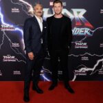 Taika Waititi Instagram – One week into the Love and Wonder. Some photos from the Sydney Premiere with my two dates from the Dads On Tour interweb sensation. You’ll be pleased to know that Dads On Tour will be returning soon… 
#dadsontourEurope

Style: @jeanneyangstyle 
Threads: @thombrowne 
📸: Aussie Aussie Aussie tag yourself ya Ocker Dockery.