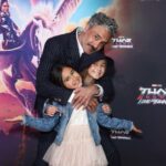 Taika Waititi Instagram – One week into the Love and Wonder. Some photos from the Sydney Premiere with my two dates from the Dads On Tour interweb sensation. You’ll be pleased to know that Dads On Tour will be returning soon… 
#dadsontourEurope

Style: @jeanneyangstyle 
Threads: @thombrowne 
📸: Aussie Aussie Aussie tag yourself ya Ocker Dockery.