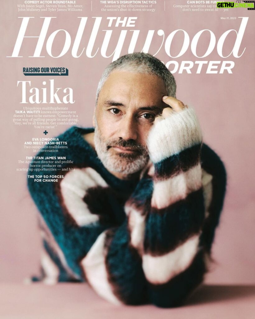Taika Waititi Instagram - Cover Girl. Thank you @hollywoodreporter for having me and thank you @that_rebecca for the great chat. Also shout out to the location, my bar @themulberrybar in NYC. ❤️❤️💥 Photographer: @paulyem Stylist: @jeanneyangstyle w @dolly.lanvin Grooming: @melissa.dezarate Set Design: @campbellpearson Location: Pier59 @pier59studios