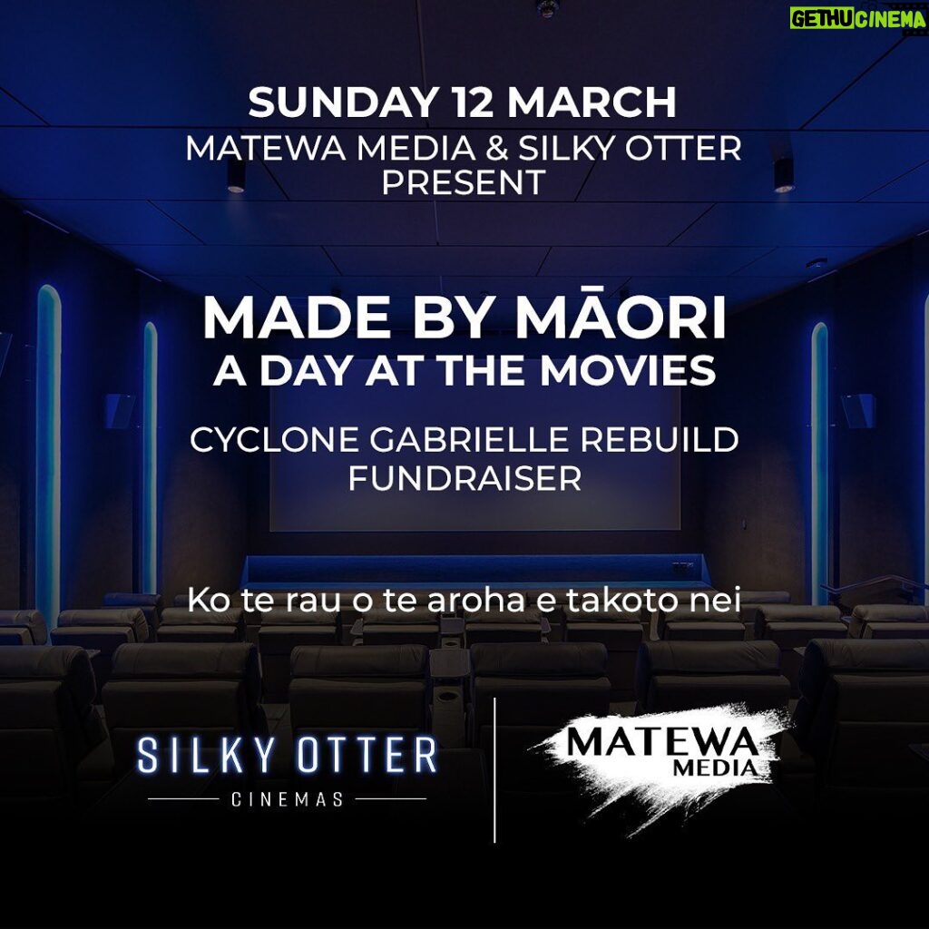 Taika Waititi Instagram - Aotearoa! Kia ora whānau. As you probably know, a lot of our areas on the coast were hit HARD by that bitch, Cyclone Gabrielle. A lot of people lost everything and here's something we can do to help. Please read on. On Sunday 12th March, Silky Otter Cinemas and Matewa Media are presenting ‘Made by Māori: A Day at the Movies’, a full day of iconic films on the big screen. Thanks to the filmmakers, 100% of every ticket sale will be donated directly to communities that have been devastated by Cyclone Gabrielle; Te Tairāwhiti on the East Coast and Ngāti Kahungunu in Hawkes Bay. This will happen at all Silky Otter Cinema locations, which include Ōrākei and Ponsonby in Tāmaki Makaurau Auckland, Wigram in Ōtautahi Christchurch, and Richmond in Whakatū Nelson. Celebrating Māori filmmaking, the films included are; What We Do In The Shadows, Boy, Hunt For The Wilderpeople, Merata, Muru, Mauri, Cousins, Utu Redux, Ngāti, Moana Reo Māori, The Lion King Reo Māori and Frozen Reo Māori. These films have been supplied courtesy of Te Tumu Whakaata Taonga New Zealand Film Commission and Disney. Link in bio if you can't make it but would like to donate. It's all appreciated! Mauri Ora!