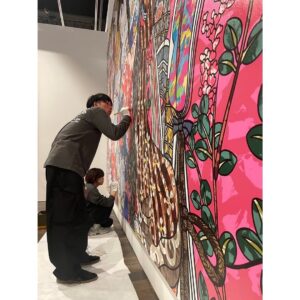 Takashi Murakami Instagram - Only 25 more days left of my solo exhibition “Takashi Murakami: Unfamiliar People - Swelling of Monsterized Human Ego" at the Asian Art Museum of San Francisco. @asianartmuseum 
On February 8, they will be holding the third and final campaign to gift the highly popular Collectible Trading Card with the admissions ticket. (Completed sets of these are being traded at high prices on the Japanese resale site Mercari.)
The painting shown in this post is titled "Judgement Day”. In my conversations with the curator Laura Allen, she asked me to create a large iconic work suitable for the exhibition's theme, monsters. I am quite proud of this resulting work, which I created by mixing the monstrosity of human beings I felt through the pandemic with the strange imageries of Ukiyoe from the Edo period (1603 - 1868).
Ukiyoe was a theme that I had always avoided in the past, so I am very grateful that Laura's guidance allowed me to create a work addressing it for the first time.
Please come and see my new endeavor in the few remaining days of the exhibition.

"Judgement Day"

The SFAAM "Murakami: Monsterized" exhibition is until February 12th.

#AsianArtMuseum #MuseumDifferently #TakashiMurakami