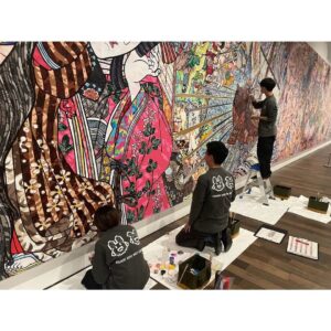 Takashi Murakami Instagram - Only 25 more days left of my solo exhibition “Takashi Murakami: Unfamiliar People - Swelling of Monsterized Human Ego" at the Asian Art Museum of San Francisco. @asianartmuseum 
On February 8, they will be holding the third and final campaign to gift the highly popular Collectible Trading Card with the admissions ticket. (Completed sets of these are being traded at high prices on the Japanese resale site Mercari.)
The painting shown in this post is titled "Judgement Day”. In my conversations with the curator Laura Allen, she asked me to create a large iconic work suitable for the exhibition's theme, monsters. I am quite proud of this resulting work, which I created by mixing the monstrosity of human beings I felt through the pandemic with the strange imageries of Ukiyoe from the Edo period (1603 - 1868).
Ukiyoe was a theme that I had always avoided in the past, so I am very grateful that Laura's guidance allowed me to create a work addressing it for the first time.
Please come and see my new endeavor in the few remaining days of the exhibition.

"Judgement Day"

The SFAAM "Murakami: Monsterized" exhibition is until February 12th.

#AsianArtMuseum #MuseumDifferently #TakashiMurakami