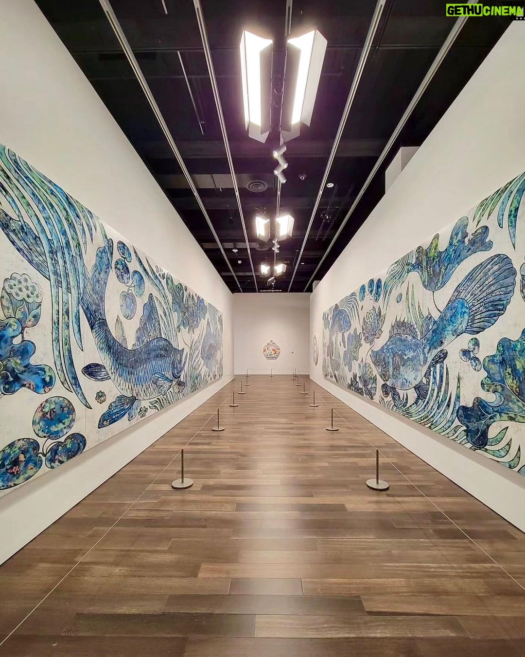 Takashi Murakami Instagram - If you’ve walked through our collection galleries before, you may notice a very familiar Ming dynasty Chinese porcelain jar in #MurakamiMonsterized. On view for the first time, this is one of several new works Murakami created for this exhibition. Murakami’s love of ceramics led him to start translating their designs into paintings, beginning with his monumental blue and white Qinghua series which are also part of this exhibition. Inspired to make a painting of our lidded jar, exhibition curator Laura Allen brought photos of the artwork to his studio in 2019. 🏛️ See this new painting by Murakami then head to the second floor galleries to see the original lidded jar that inspired him. But be sure to visit soon! The last day to see “Murakami: Monsterized” is Feb. 12. #MuseumDifferently #AsianArtMuseum #TakashiMurakami Asian Art Museum