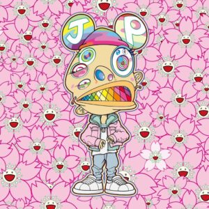 Takashi Murakami Instagram - The “Takashi Murakami Mononoke Kyoto” exhibition opened on February 2.
JP THE WAVY produced and sang the theme song, “Mononoke Kyoto”, for the exhibition. 

The reason why I asked JP THE WAVY to write the song for me was because I happened to see a group of children around second to fourth grades dancing energetically to his song “Pick N Choose” at their hip-hop dance recital. I became extremely excited, sensing that this was the long-awaited dawn of Japanese hip-hop. To draw an analogy, it seemed comparable to the dawn of Japanese rock music marked by the appearance of the band, Happy End! Whoaaaaa! 

I couldn’t sit still, so I reached out by DM-ing WAVY’s Instagram, and he responded immediately; by midnight that day, astonishingly, he was at my studio. That was toward the end of November 2023.
He started making the music at a tremendous speed, we exchanged numerous LINE messages back and forth, and I was able to attend the first recording in early December. From there, things progressed rapidly and, at the end of the year, on December 30, he completed the song.

WAVY stayed at my studio for about 8 hours during the lyric writing process and kindly picked up a lot of ideas from me. After that, I created the WAVY character as a creative response from me.

And finally, on February 2, at the opening reception that started at 6 pm, WAVY actually performed with the kid dancers, and then again at the dinner party from 8 pm, he also had his own performance.
His stage costume was made by PROLETA RE ART at the suggestion of WAVY.

You can listen to the theme song “Mononoke Kyoto” written by JP THE WAVY by scanning the QR code at the end of my exhibition. Please have a listen when you visit “Takashi Murakami Mononoke Kyoto”.

@sorry_wavy @musiclabo1998
@amkk_project @jardins.des.fleurs @azumamakoto
@proletareart @kojima_shoten
@takashimurakami_mononoke_kyoto
#kyotocitykyoceramuseumofart #kyoto #art  #TakashiMurakami #mononokekyoto

Photo by @suzukish1n