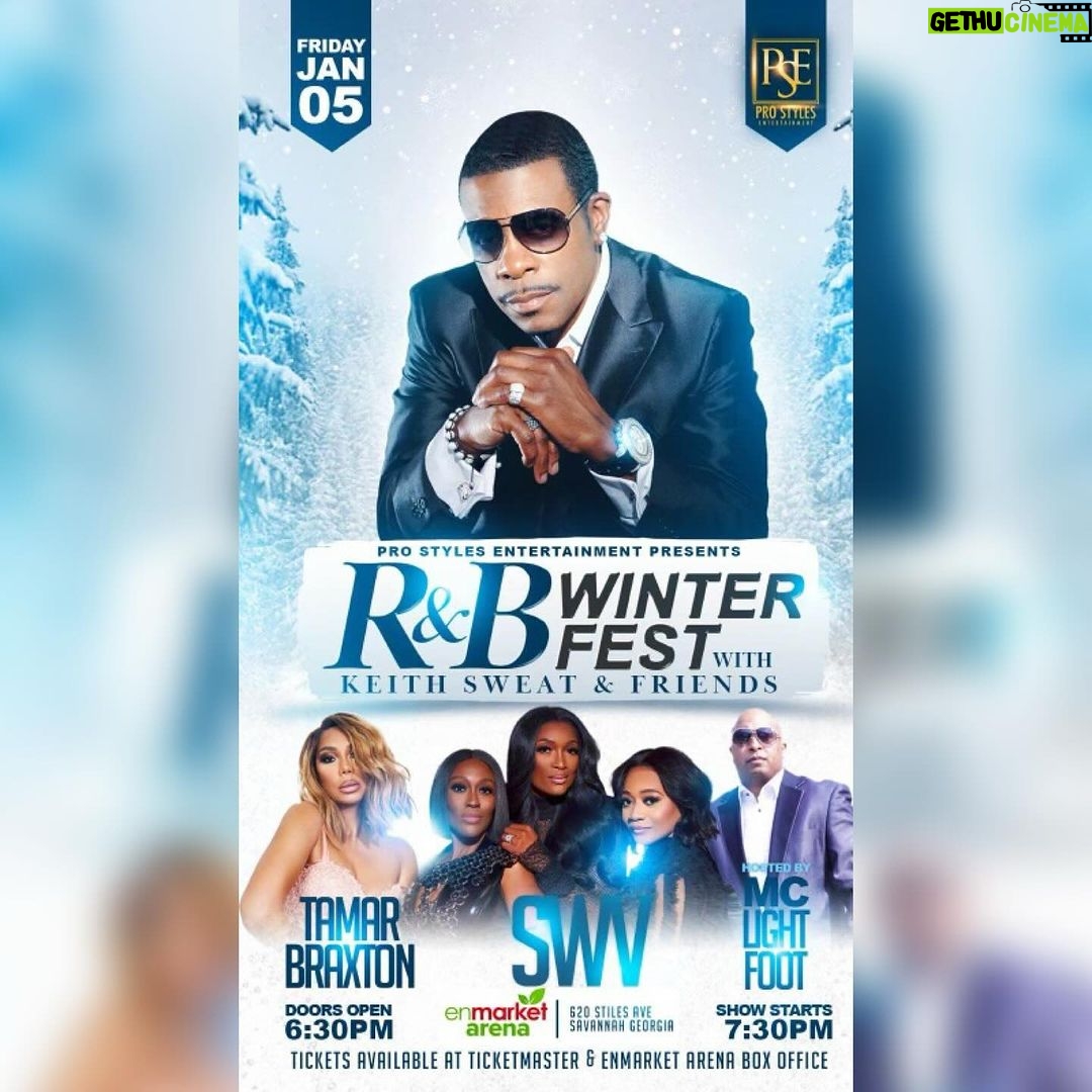 Tamar Braxton Instagram - I can’t wait to see all of my Tamartian Friends at the R&B Winter Fest with my boy @keithsweat & my girls @officialswv on January 5th in Savannah, GA! Tickets on sale now ✨
