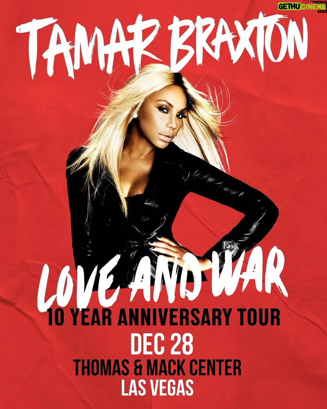 Tamar Braxton Instagram - I’m sooooo excited to announce that we have added Las Vegas to the #LoveAndWar10 Anniversary Tour coming your way on Dec. 28th! Tickets going on sale soon ✨