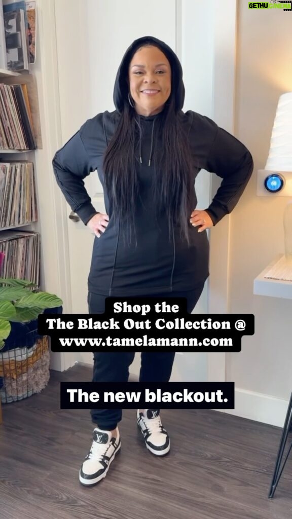 Tamela Mann Instagram - Loving all of the great feedback and support for #TheBlackout Faux Leather Leggings at @tamelamanncollection. We’ve got new items to share and we hope you will enjoy them as much as I do! #new #jogger #plussize #curvy #essentials #tmc #tamelamann