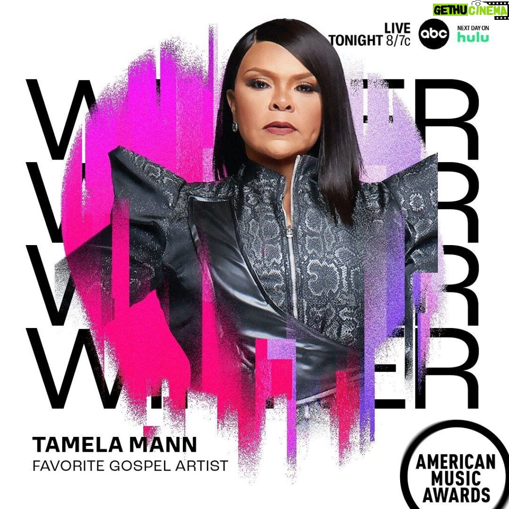 Tamela Mann Instagram - Thank you God! Thank you family! Thank you @amas Thank you TillyMann! Thank you to everyone who voted! Thank you Husband! To God Be All The Glory‼️