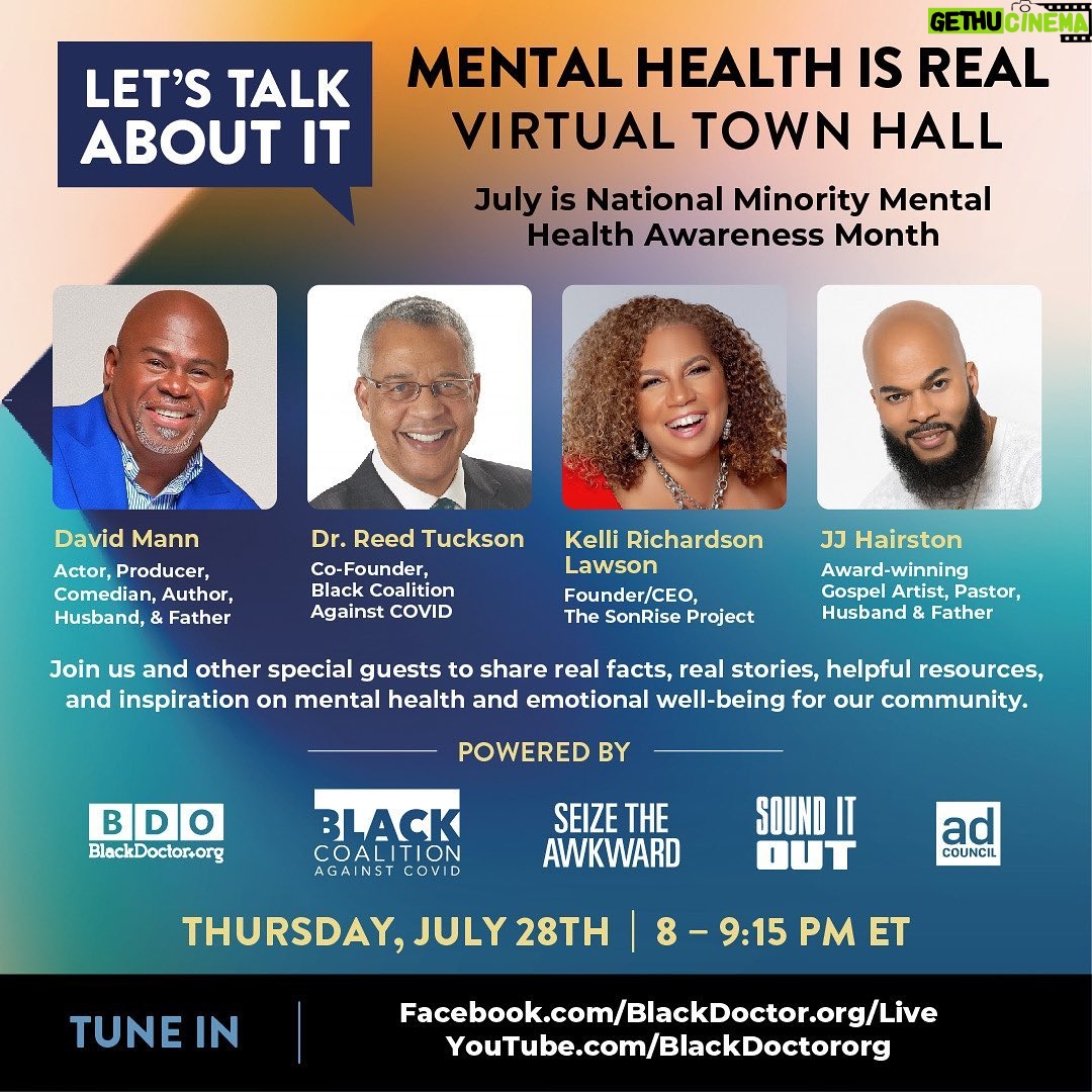 Tamela Mann Instagram - Join me for a purposeful and real conversation about mental health in our community. #mentalhealth #help #helpme #davidmann LETS TALK ABOUT IT.