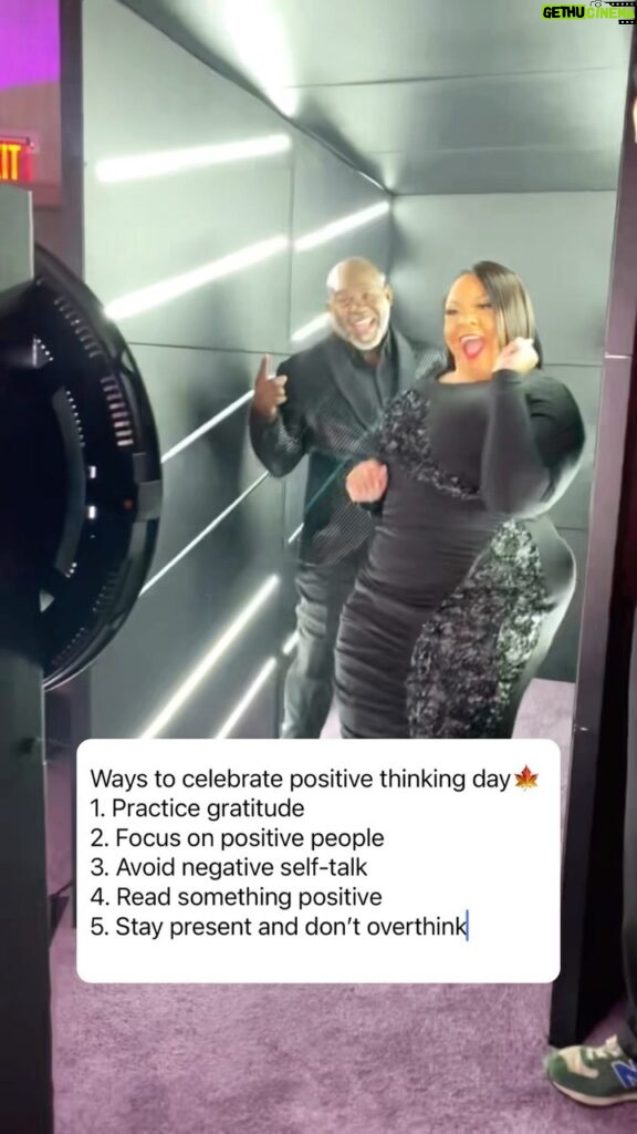 Tamela Mann Instagram - Let's celebrate Positive Thinking Day 🎉 1. Practice gratitude 2. Focus on positive people 3. Avoid negative self-talk 4. Read something positive 5. Stay present and don’t overthink #themanns #positivethinking #positivethinkingday #positivemindset