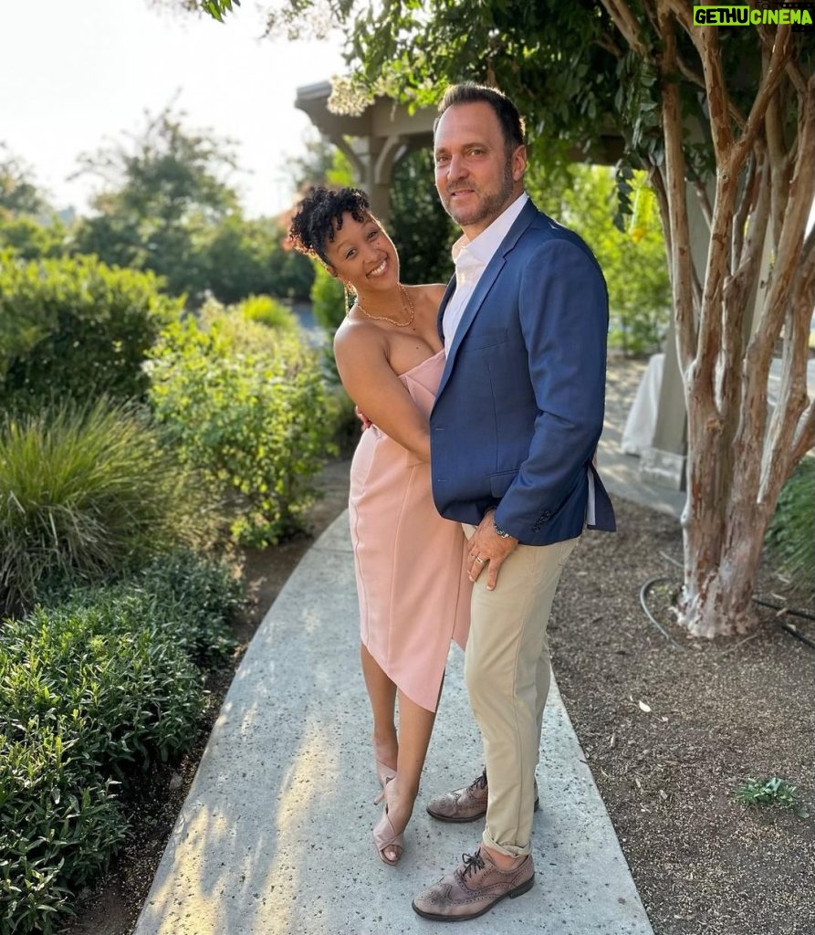 Tamera Mowry-Housley Instagram - Caught in the magic of yesterday's beautiful wedding. 🛎💍 Snapped this with @adamhousley at a dear friend's wedding renewal this week-end. Wishing you all a week filled with love and cherished memories. 💑✨ #ForeverPlusOne #allaboutlove