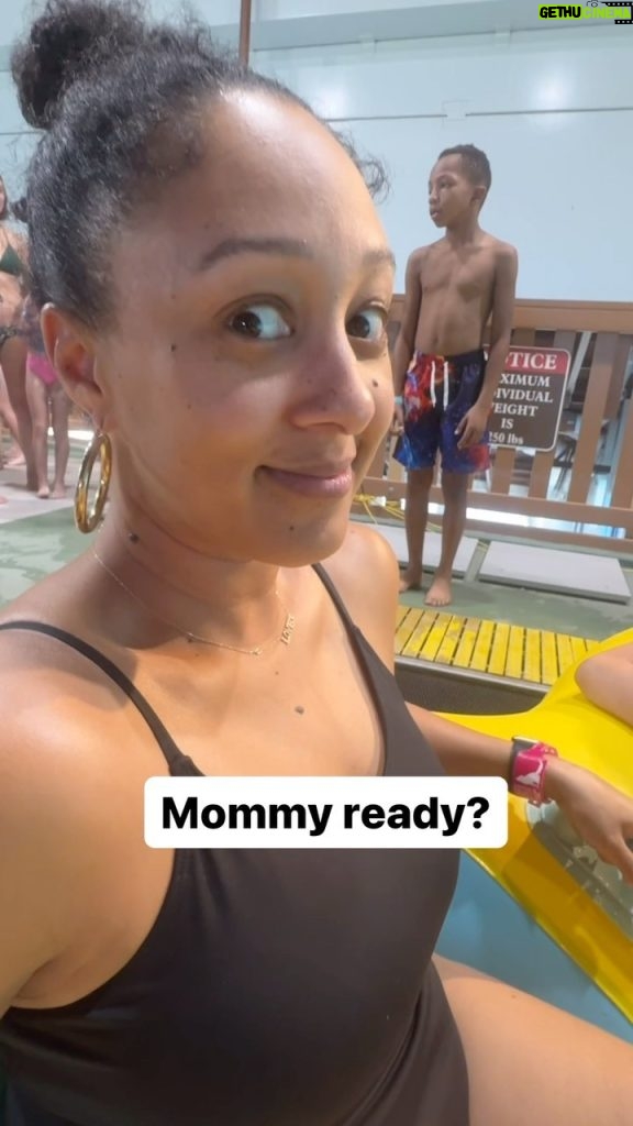 Tamera Mowry-Housley Instagram - Just had an absolute blast at the @greatwolflodge water park with the fam! 🌊😂 Ariah’s reaction was everything – so much laughter and fun. These moments are what life’s all about! 💦🎉 #WaterPark #familyfun #housleylife