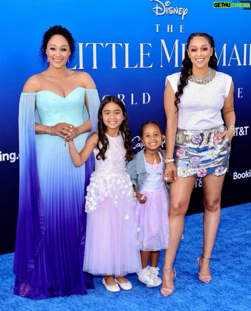 Tamera Mowry-Housley Instagram - This night was a fairytale come true! Celebrating the premiere of The Little Mermaid with @tiamowry and our daughters Ariah and Cairo was a magical moment we'll never forget. The power of storytelling and representation is so important for young girls everywhere. Ariah had the time of her life! Seeing her face light up with excitement and joy as she watched the film and danced along to the songs was priceless. Thank you, @ @disney , for bringing us together and creating memories that will last a lifetime.🧜🏽‍♀️🎬🎶