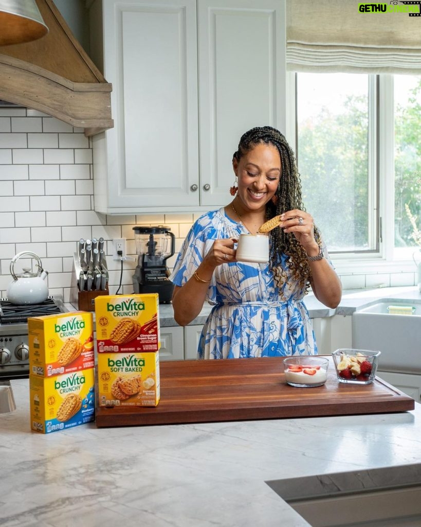 Tamera Mowry-Housley Instagram - #ad #sweepstakes This one goes out to all my fellow moms: you’ve got to start your day right by celebrating yourself. One of the “mom-tras” I live by is to treat yourself like you would you treat someone you love. I do that by taking some “me time” to make my coffee in the mornings, paired with delicious belVita Breakfast Biscuits, low-fat yogurt and fruit – together, they give me the steady morning energy I need to truly #RiseAndThrive . That’s why I’m so pleased to team up with belVita to remind moms to set aside time just for themselves everyday! If you’ll be in Long Island on Thursday, be sure to check out the belVita “Thrive Thru” event at Roosevelt Field Mall from 9:30 – 12:30. You’ll drive through a huge sun tunnel to brighten your day with a zen experience, that ends with coffee, belVita Breakfast Biscuits and other fun surprises! Not in Long Island, or can’t make the event? Not to worry, belVita is giving away the ultimate at-home thrive thru coffee bar package (curated by yours truly) to 4 lucky winners on Instagram. Head over to @belvita ‘s pinned post for more info & link to official rules – you're not going to want to miss out! NO PURCHASE OR SCAN NECESSARY. A PURCHASE OR SCAN WILL NOT INCREASE YOUR CHANCES OF WINNING. OPEN TO RESIDENTS OF 50 U.S. (D.C.) & PR, 18 YEARS OR OLDER. VOID WHERE PROHIBITED. Sweepstakes ends 5/19/23. For Official Rules, prize descriptions and odds disclosure, visit https://bit.ly/3KL2cI4. Sponsor: Mondelēz Global LLC, 100 Deforest Avenue, East Hanover, NJ 07936.