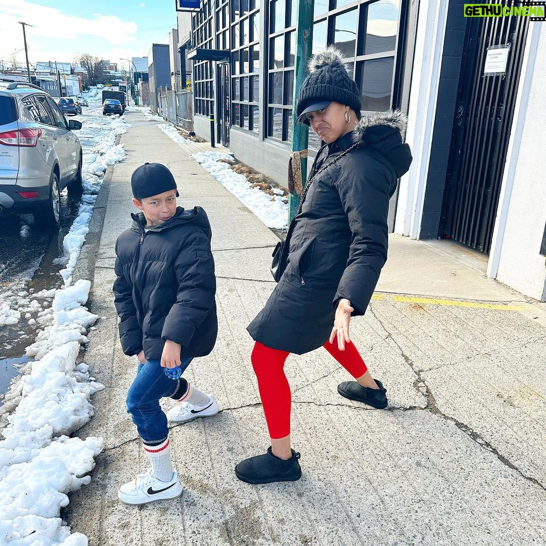 Tamera Mowry-Housley Instagram - This my twin right here! Seriously, all @adamhousley said was “Turn around for a pic!” Aden has my humor, silliness, facial expressions and dramatic personality of course 🤣 Aden you’ve made my life so exciting! Proud to be your momma and so happy you love visiting me on location while filming. 🎬 #actorslife #mommaboy Vancouver, British Columbia