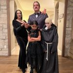 Tamera Mowry-Housley Instagram - Had to go with the classic #theaddamsfamily 🕸️. One of our fav cartoons to watch when we were kids. How’s we do?! 🎃 Who’s your fav? #happyhalloween #familyandfriends Make-up @muajanet Prosthetic make-up (Adens bald head) @hairmakeuptaramarshell ✨