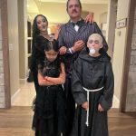 Tamera Mowry-Housley Instagram - Had to go with the classic #theaddamsfamily 🕸️. One of our fav cartoons to watch when we were kids. How’s we do?! 🎃 Who’s your fav? #happyhalloween #familyandfriends Make-up @muajanet Prosthetic make-up (Adens bald head) @hairmakeuptaramarshell ✨