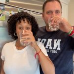 Tamera Mowry-Housley Instagram - Okay, y’all, grab a towel because things are about to get wet and wild over here! 😂💦 Adam and I decided to take on the ‘Try Not to Laugh’ challenge and let’s just say... it was a WET and wild ride! Point of the game? Try to hold water in your mouth without laughing 🤣 I failed miserably or should I say happily 🤷🏽‍♀️ We haven’t laughed this hard in ages and yep, there were some unexpected showers involved! Did you make it through without giggling? Let me know below, and send a ‘💦’ if you want to see more fun challenges like this! #CoupleChallenge #LaughterIsTheBestMedicine #splashzone Inspo✨: @nicocapone.comedy