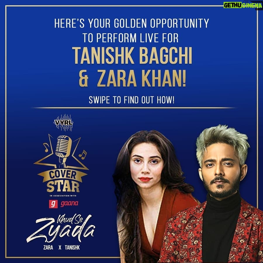 Tanishk Bagchi Instagram - Show us what you got! Your #KhudSeZyada covers can get you a chance to perform LIVE for me and @zarakhan.🎤 Swipe right for more information. #VYRLCoverStar @vyrloriginals @gaana @vinitthakkar @devsanyal @poojasinghgujral @universalmusicindia