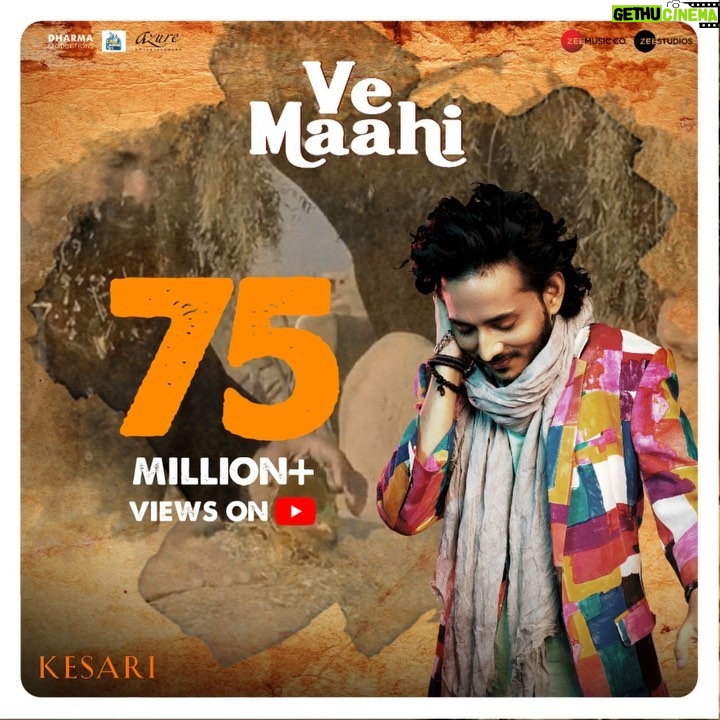 Tanishk Bagchi Instagram - #VeMaahi hits 75 Million+ Views! Grateful & thankful for all the love.🎶❤ . . @karanjohar | @akshaykumar | @parineetichopra | @anurag_singh_films | @dharmamovies | @apoorva1972 | @sunirkheterpal | #CapeOfGoodFilms | @iamazureent | @zeestudiosofficial | @zeemusiccompany | @arijitsingh | @aseeskaurmusic | @azeemdayani | #Kesari